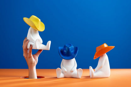 Beeld Cowboyhoed Hars Mix Set van 3 - Beeld - J-Line - livinglovely.nl