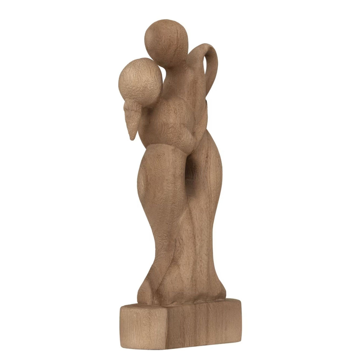 Beeld Dansend Teakhout Naturel van MUST Living, figuur in beweging, volledig in beeld