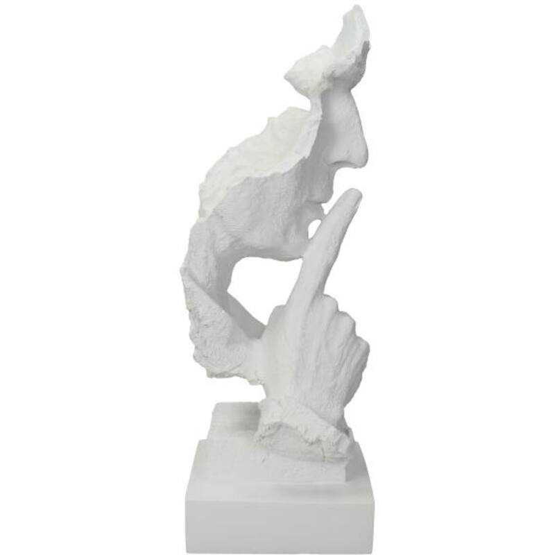 Beeld Gezicht Wit 14x12x34cm - Beeld - Living Lovely - livinglovely.nl