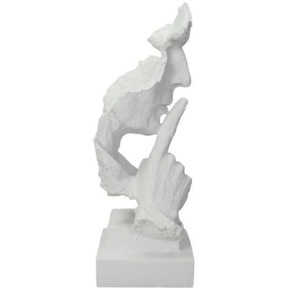 Beeld Gezicht Wit 14x12x34cm - Beeld - Living Lovely - livinglovely.nl