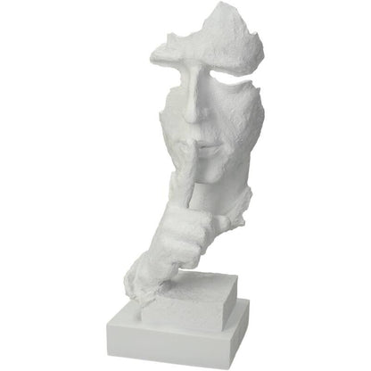 Beeld Gezicht Wit 14x12x34cm - Beeld - Living Lovely - livinglovely.nl