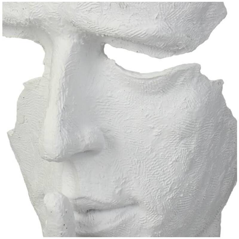 Beeld Gezicht Wit 14x12x34cm - Beeld - Living Lovely - livinglovely.nl