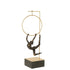 Beeld Gymnast Hoepel Alpha van J-Line, zwart beeld van een gymnast met hoepel en gouden accenten