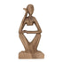 Beeld Squat Teakhout Naturel van MUST Living, gehurkte figuur in massief teak, volledig in beeld