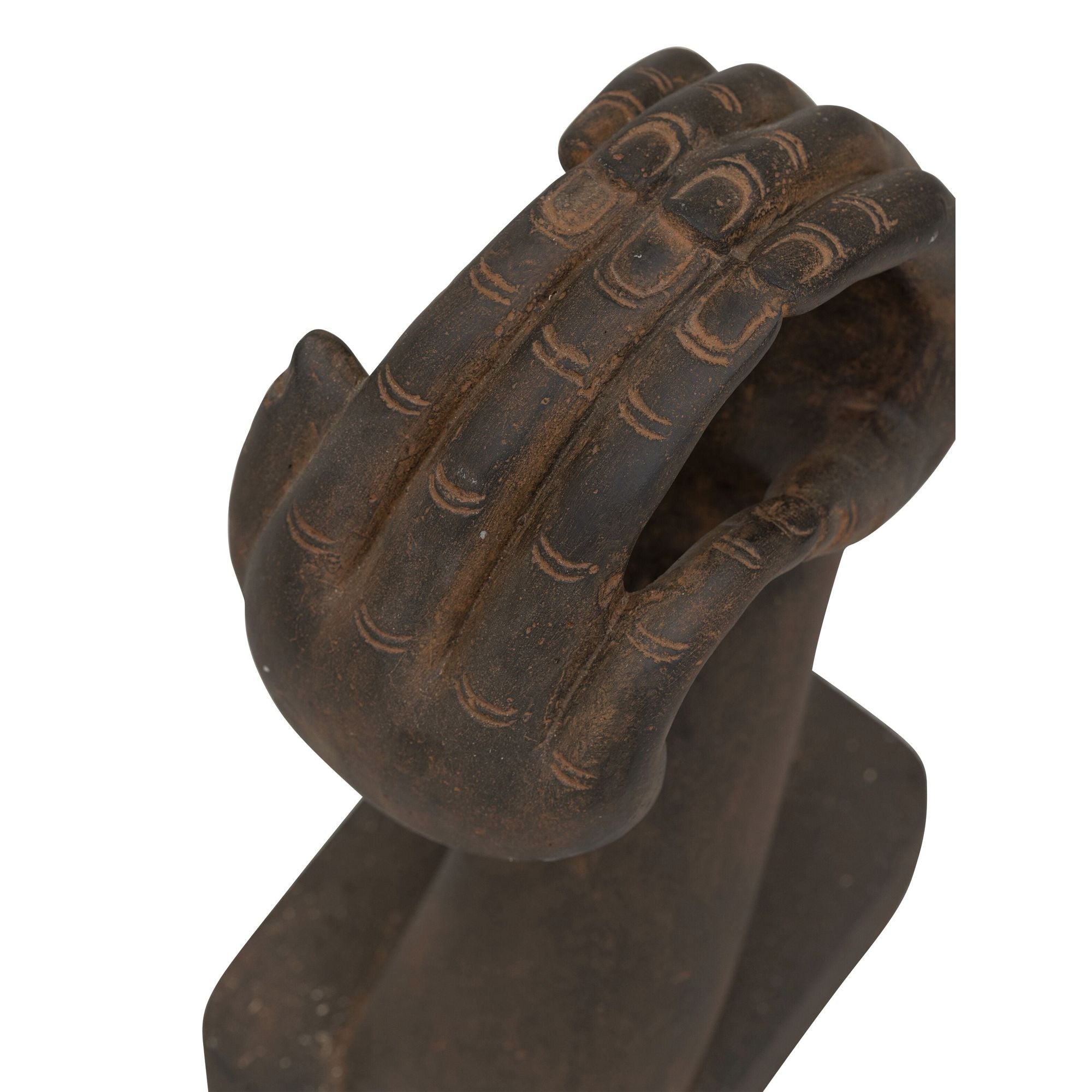 Detail van de cementstructuur van het Unity Hands beeld