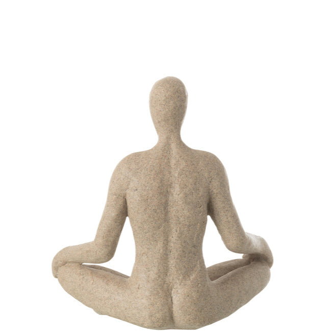 Beeld Yoga Resin Beige - Beeld - J-Line - livinglovely.nl