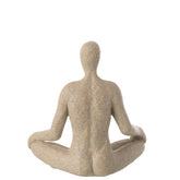 Beeld Yoga Resin Beige - Beeld - J-Line - livinglovely.nl
