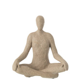 Beeld Yoga Resin Beige - Beeld - J-Line - livinglovely.nl