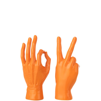 Beeldje Gebarentaal Polyresin Donkeroranje Assortiment Van 2 J-Line