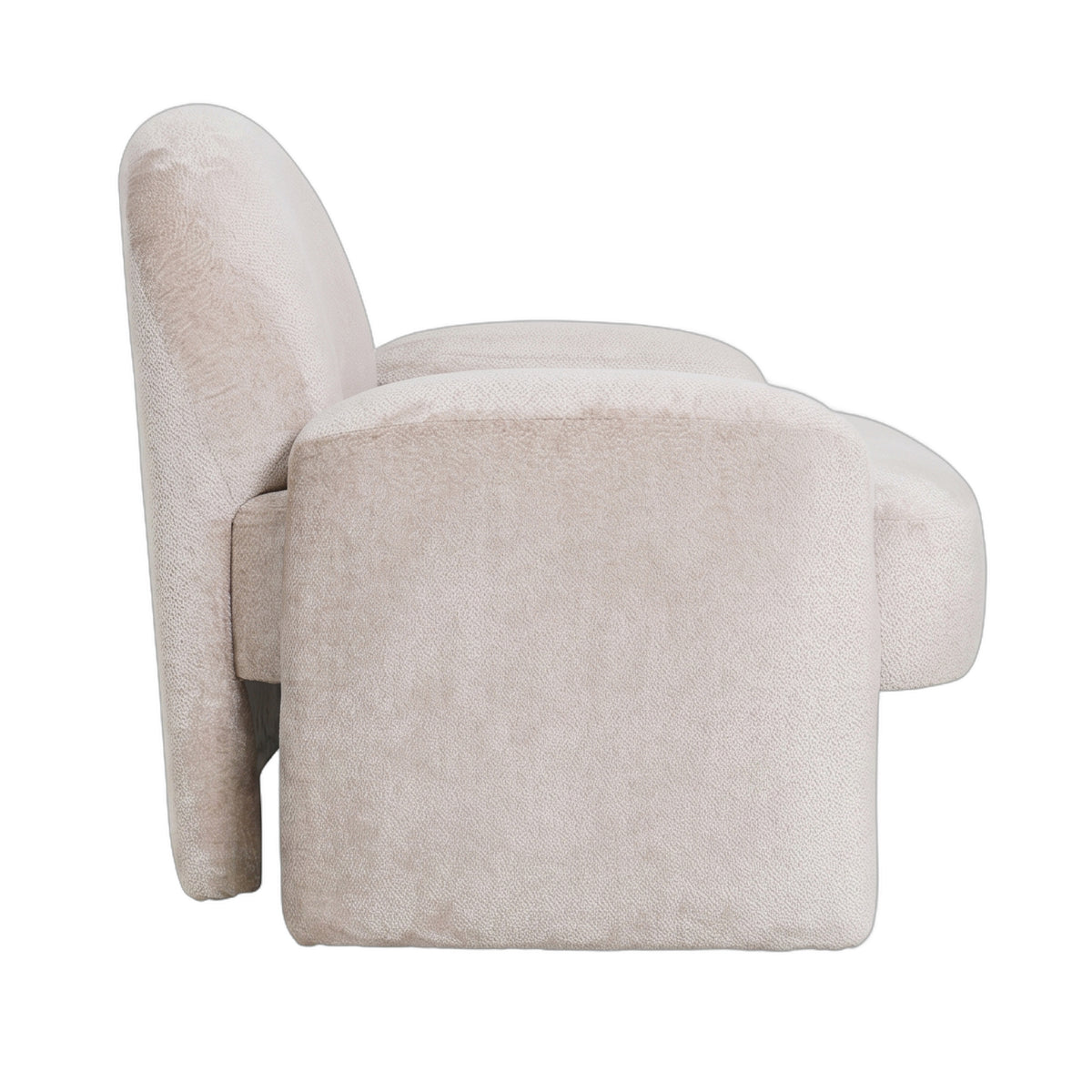 Beni Fauteuil Aphrodite Crème Met Poten van PTMD, schuin aanzicht van de fauteuil
