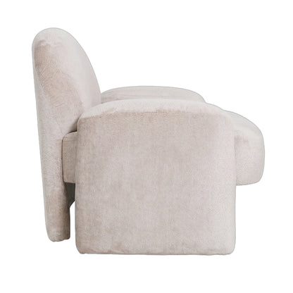 Beni Fauteuil Aphrodite Crème Met Poten van PTMD, schuin aanzicht van de fauteuil
