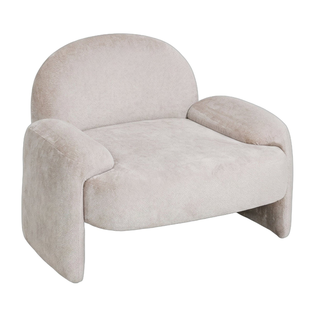 Beni Fauteuil Aphrodite Crème Met Poten van PTMD, zijaanzicht met de poten in beeld