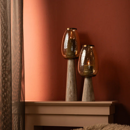 Berdand Beige windlicht L PTMD - Kandelaar - PTMD - livinglovely.nl