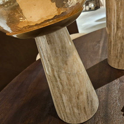 Berdand Beige windlicht L PTMD - Kandelaar - PTMD - livinglovely.nl