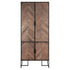 Bergkast Criss Cross van DTP Home, hoge kast met visgraatpatroon in gemixt hout