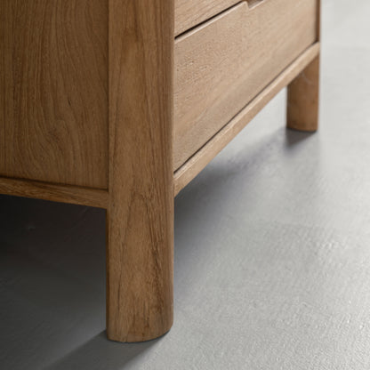 Bergkast Forte SVLK-gecertificeerd teak houtnerf detail