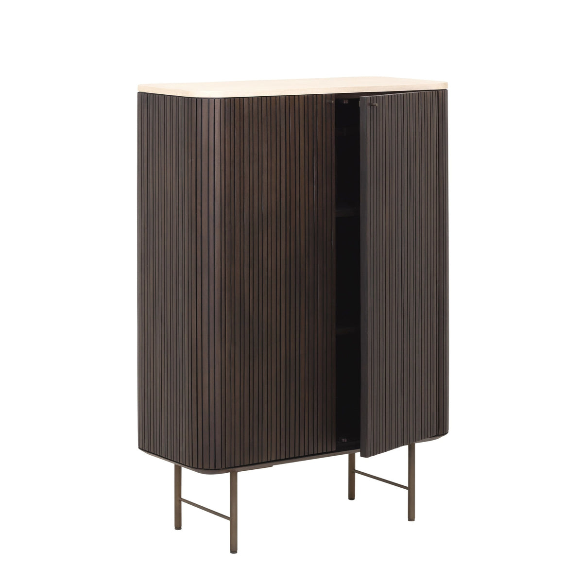 Open bovenvakken van de Bergkast Maroon met verticale latten