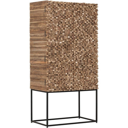 Bergkast Sticks van MUST Living, smalle zijkant van de kast met zichtbare houtnerf