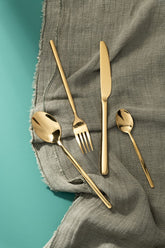 Bestekset Box B 24 Stuks Roestvrij Staal Glimmend Goud J-Line - Bestekset - J-Line - livinglovely.nl