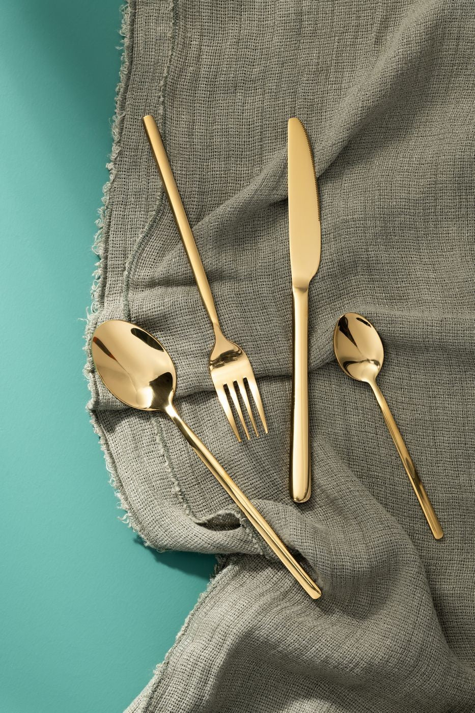 Bestekset Box B 24 Stuks Roestvrij Staal Glimmend Goud J-Line - Bestekset - J-Line - livinglovely.nl