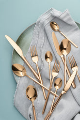 Bestekset Box B 24 Stuks Roestvrij Staal Glimmend Koper J-Line - Bestekset - J-Line - livinglovely.nl