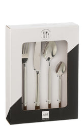 Bestekset Box B 24 Stuks Roestvrij Staal Glimmend Zilver J-Line - Bestekset - J-Line - livinglovely.nl