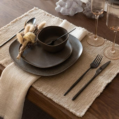 Bestekset Box C 24 Stuks Roestvrij Staal Mat Zwart J-Line - Bestekset - J-Line - livinglovely.nl