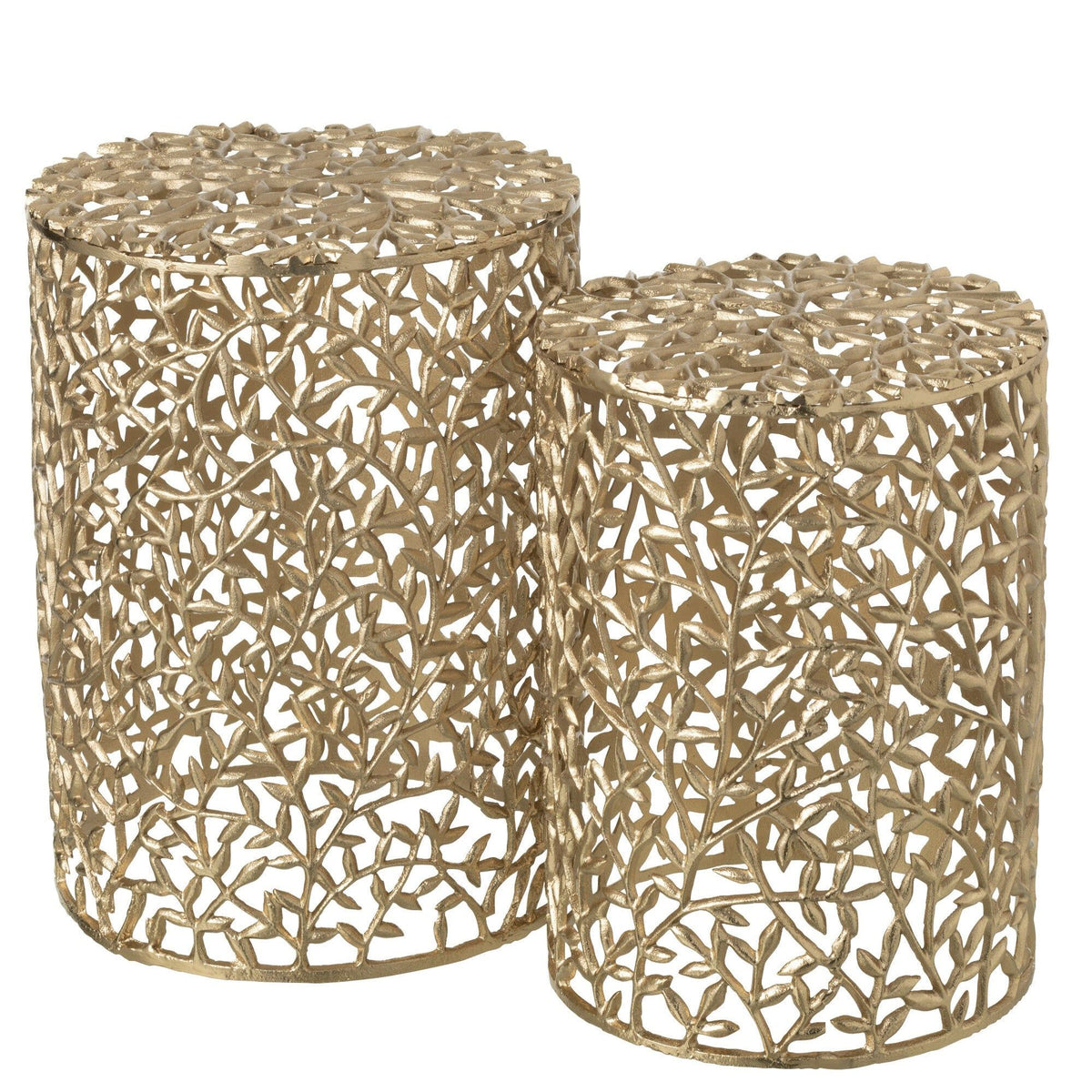 Bijzettafel Aluminium Goudkleurig Set van 2