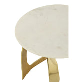 Bijzettafel Aluminium/Steen Goudkleurig/Wit Small J-Line