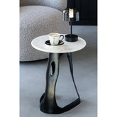 Bijzettafel Aluminium/Steen Zwart/Wit Large J-Line