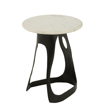Bijzettafel Aluminium/Steen Zwart/Wit Large J-Line