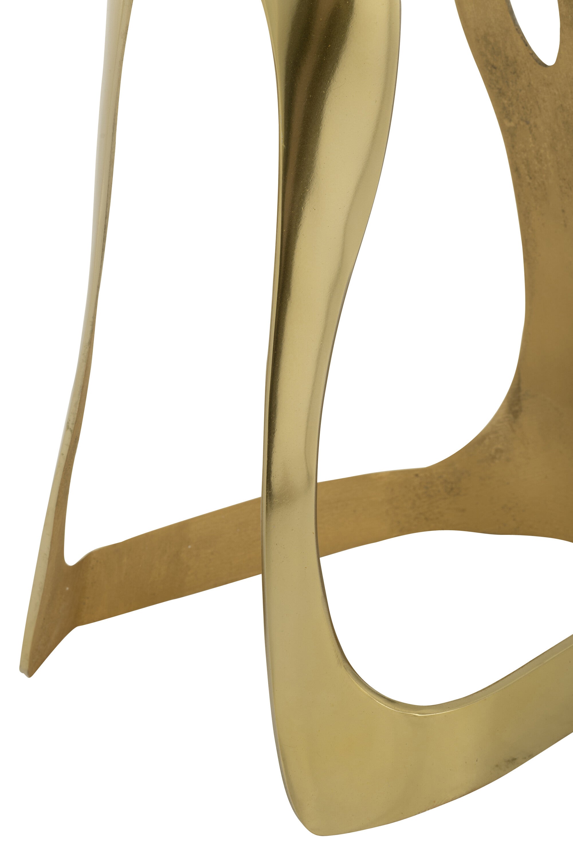 Bijzettafel Aluminium/Steen Goudkleurig/Wit Set van 2 J-Line - Bijzettafel - J-Line - livinglovely.nl