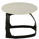 Bijzettafel Aluminium/Steen Zwart/Wit Set van 2 J-Line - Bijzettafel - J-Line - livinglovely.nl