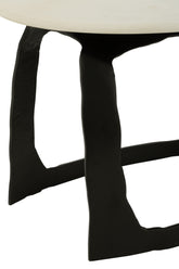 Bijzettafel Aluminium/Steen Zwart/Wit Set van 2 J-Line - Bijzettafel - J-Line - livinglovely.nl