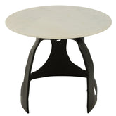 Bijzettafel Aluminium/Steen Zwart/Wit Set van 2 J-Line - Bijzettafel - J-Line - livinglovely.nl