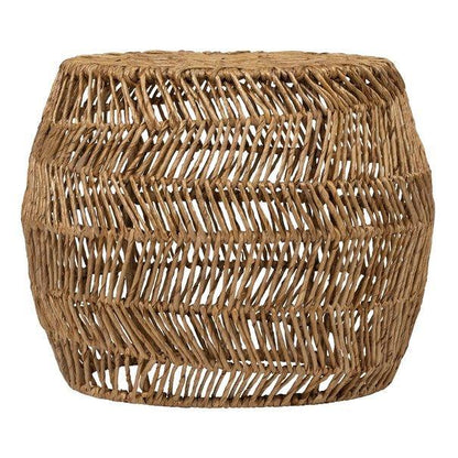 Bijzettafel Cala Gracio van MUST Living, ronde tafel van gevlochten abaca in naturel