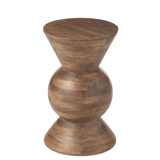 Bijzettafel Candy Mango Hout Bruin - Bijzettafel - J-Line - livinglovely.nl