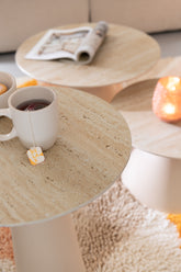 Bijzettafel Column Kegel Metaal Ecru/Beige - Bijzettafel - J-Line - livinglovely.nl