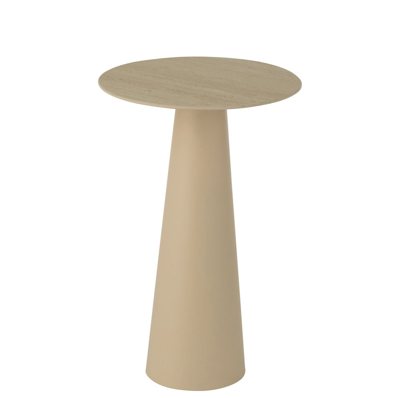 Bijzettafel Column Kegel Metaal Ecru/Beige - Bijzettafel - J-Line - livinglovely.nl