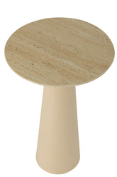 Bijzettafel Column Kegel Metaal Ecru/Beige - Bijzettafel - J-Line - livinglovely.nl