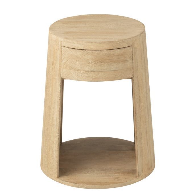 Bijzettafel Drawn Mango Hout/Mdf Naturel - Bijzettafel - J-Line - livinglovely.nl
