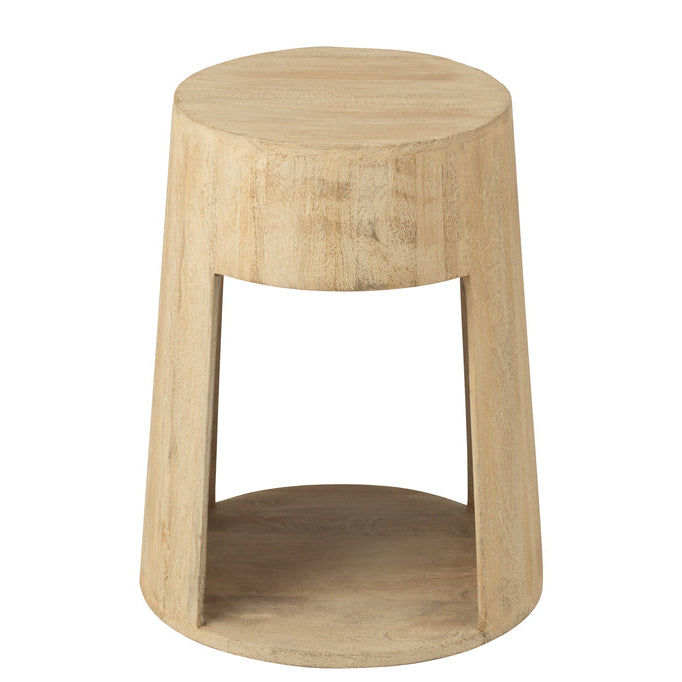 Bijzettafel Drawn Mango Hout/Mdf Naturel - Bijzettafel - J-Line - livinglovely.nl