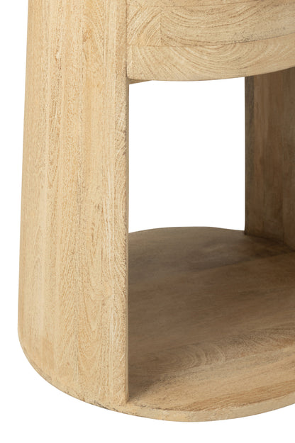 Bijzettafel Drawn Mango Hout/Mdf Naturel - Bijzettafel - J-Line - livinglovely.nl