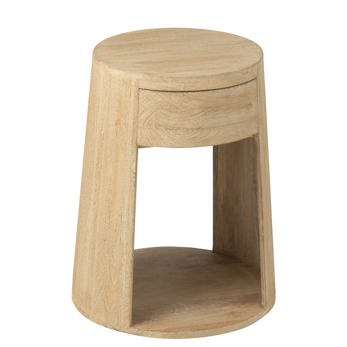 Bijzettafel Drawn Mango Hout/Mdf Naturel - Bijzettafel - J-Line - livinglovely.nl