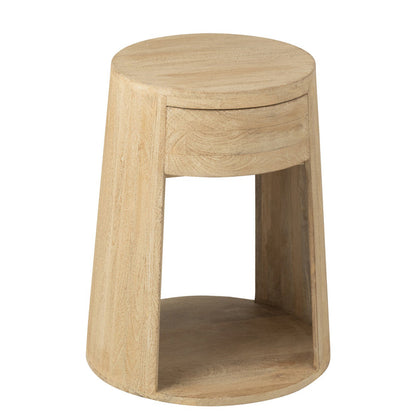 Bijzettafel Drawn Mango Hout/Mdf Naturel - Bijzettafel - J-Line - livinglovely.nl