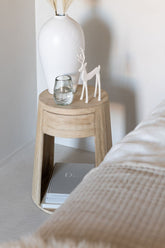 Bijzettafel Drawn Mango Hout/Mdf Naturel - Bijzettafel - J-Line - livinglovely.nl