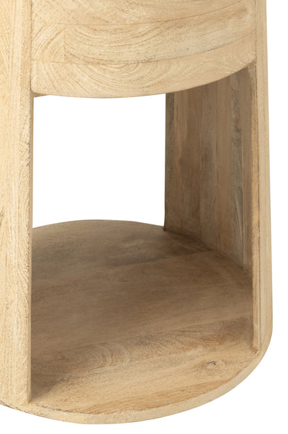 Bijzettafel Drawn Mango Hout/Mdf Naturel - Bijzettafel - J-Line - livinglovely.nl