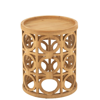 Bijzettafel Gekerfd Sparhout/Mdf Naturel J-Line