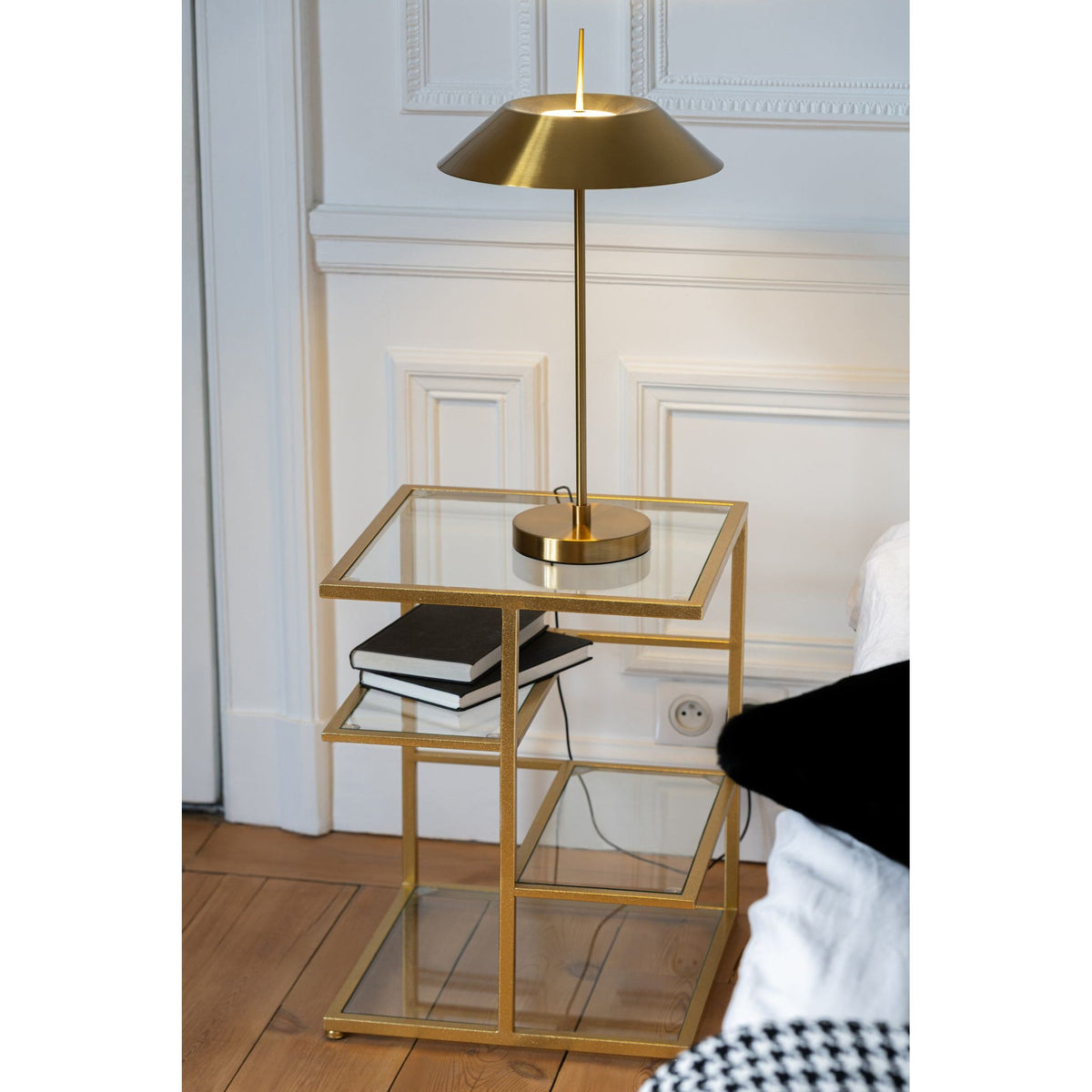 Bijzettafel Ijzer/Glas Goudkleurig J-Line