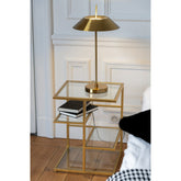 Bijzettafel Ijzer/Glas Goudkleurig J-Line